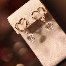 Find the perfect pairs, from studs, to statement hoops, and so much more. Buy Girls Cute Heart Shaped Earring Rhinestones Zircon Woman Earring Gold Color Valentine Day Gift Jewelry Cicig