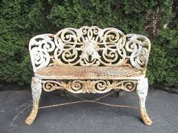 Antique Ornate Cast Iron Victorian Garden Bench Old Scroll Grape Original Settee Cast Iron Garden Bench Garden Bench Victorian Gardens