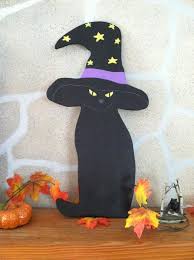 Primitive Halloween Cat Wood Cutout By Rusticwoodcutouts On Etsy Halloween Wood Crafts Halloween Cat Crafts Halloween Displays
