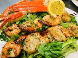 Shrimp and Scallop Skewers with Crab Legs Platter