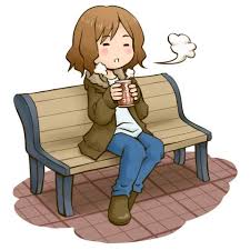 ベンチで休む女性のイラスト 女性 イラスト イラスト ベンチ