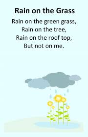 Itty Bitty Rhyme Rain On The Grass Songs For Toddlers Preschool Poems Preschool Songs