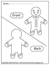 Set Of Gingerbread Man Opposites For Kids Preschool Worksheets Opposites For Kids Kindergarten Worksheets