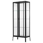 MILSBO Glass-door cabinet, anthracite28 3/4x68 7/8 