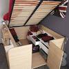 The flush paneled sides and lack of drawer pull hardware give this bed a sleek modern look. 1