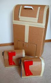 15 Toys You Can Make With Cardboard Cardboard Playhouse Cardboard Crafts Dramatic Play Preschool
