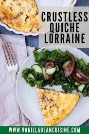 Cheesy Crustless Quiche Lorraine Vanilla Bean Cuisine Recipes Recipe Crustless Quiche Lorraine Crustless Quiche Cuisine Recipes