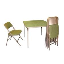 Mid century drop leaf dining table with set of 4 folding chairs. Lot Art Vintage Metal Folding Table And Chairs By Samsonite