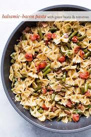 Bacon Green Bean Pasta With Tomatoes Recipe Pasta With Green Beans Bean Pasta Easy Pasta Recipes