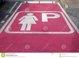 Pink Ladies Mark Of Car Parking On The Floor Women S Parking Spaces Usually Near Exits To Increase The Safety Of Women Stock Photo Image Of Isolated Area 119702010