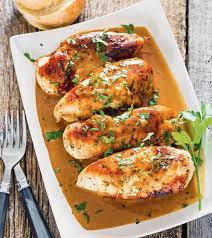 Pan Seared Chicken With Creamy Garlicky Wine Sauce Chicken Recipes Pan Seared Chicken Pan Chicken Recipes