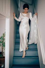Round Chapel London Wedding Plain Wedding Dress Ankle Length Wedding Dress 1940s Wedding Dress