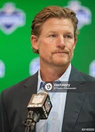 Los Angeles Rams general manager Les Snead speaks to the media during the  2017 combine at Indiana Convention Center. 63183222 Editorial Image