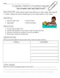 Surface Tension Scientific Method Inquiry Experiment Float A Paper Clip Scientific Method Science Teaching Resources Physical Science Lessons