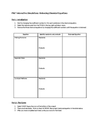 Balancing Chemical Equation Worksheet Answers Tpt