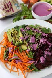 Summer Beet Macro Bowl With Sweet Beet Tahini Flora Vino Recipe Beets Beet Recipes Tahini