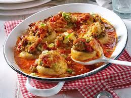 Gefullte Riesenchampignons In Tomaten Sahne Rezept Lecker Riesenchampignons Rezepte Gefullte Champignons Mit Hackfleisch