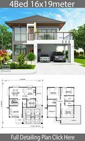 Modern House Plans Philippines Home Design Plan 16x19m With 4 Bedrooms Poetazhnye Plany Domov Plany Nebolshih Domov Chertezhi Doma