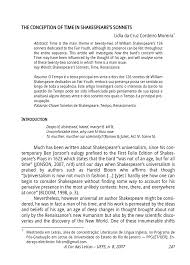 Pdf The Conception Of Time In Shakespeare S Sonnets