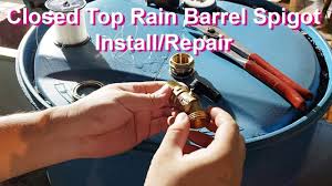 Diy rain water barrel and compost bin. Closed Top Rain Barrel Spigot Install And Repair Using Rainpal Spigot Kit Youtube