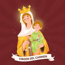 Have no fear of a statue arriving broken; Free Vector Detailed Virgen Del Carmen Illustration