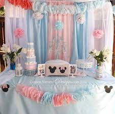 Minnie Mickey Baby Shower Twins Pink Blue Carmennavarrodesigns Mickey Baby Showers Trendy Baby Shower Ideas Minnie Baby Shower