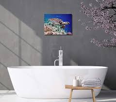 The living room is usually the first room your guests see when they enter your home, so this is where you should establish the cozy nautical theme. Buy Bathroom Kitchen Wall Decor Art Turtle Ocean Seascape Canvas Print Pictures Blue Sea Coral Nautical Theme Modern Living Room Dining Room Poster Artwork 1 Panel 12 X 16 Online In Indonesia B08l7m89yx