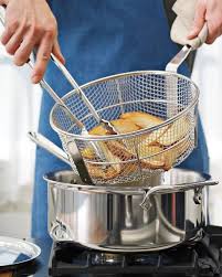All Clad D5 Stainless Steel Deep 6 Qt Saut 233 Pan With Fry Basket Amp Tongs Cool Kitchen Gadgets All Clad Kitchen Essentials