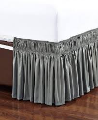 The bed skirt is featured in a white, ribbed design and is adorned with a label calvin klein home. De Moocci Wrap Around Bed Skirt Elastic Dust Ruffle Easy Fit Wrinkle And Fade Resistant Twin Full Reviews Home Macy S