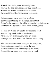 Pack The Moon And Dismantle The Sun Funeral Blues Wystan Hugh Auden 1907 1973 Funeral Blues Words Funeral Poems