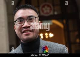Henry Edward Tse meets the media outside the Court of Final Appeal after  the court handed