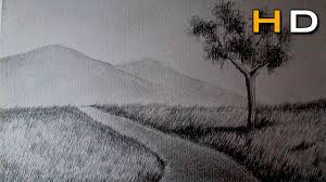 Dream scenery 2 with oil pastels step by step. How To Draw A Landscape With Pencil Step By Step Easy Timelapse Youtube