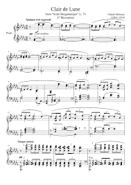 clair de lune sheet music for piano download free in pdf or midi