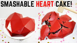 Smashable Heart Cake Original Video How To Make A Breakable Chocolate Heart Valentines Day Cake Youtu Chocolate Heart Cakes Chocolate Hearts Heart Candy