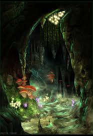 Large cave, lost of goblins. Artstation Warhammer Night Goblin Cave Environment Martin Turner