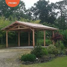 Abri Pour Voiture Double Pente Franche Comte En Bois Douglas Cpbf Avec Images Abri Voiture Auvent Voiture Abris Voiture Bois