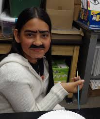 Late post...middle school students in Mr. Cordes's art classes had fun  painting their faces in honor of Dia de los Muertos.