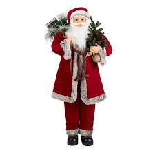Decorate your house in festive spirit with our assortment of outdoor christmas decorations. Holiday Time Fabric Woodland Santa Claus With Tree And Presents Indoor Outdoor Christmas Decoration 48 Walmart Com Walmart Com