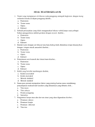 Soal essay seni teater kelas 7. Soal Sbk Teater Kelas Ix Pdf