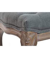 Pie de cama Dora madera tapicería azul