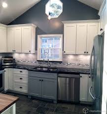 painted linen & cherry kitchen