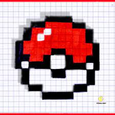 PIXEL ART POKEBALL TRES FACILE | Pixel art pokemon, Pixel art facile, Pixel  art