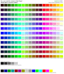 Complete Html True Color Chart Table Of Color Codes For