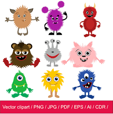 Little Monsters Clipart Monsters Clip Art Monsters Vector Little Monsters Monsters Kinderen