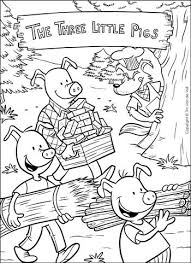 The three little pigs are getting ready to build their houses, one out of straw, one out of sticks, and one out of bricks. The Three Little Pigs Coloring Page Little Pigs Three Little Pigs Three Little Pigs Story