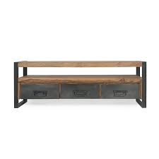 Ce meuble tv en bois et métal que je vous présente est le dernier élément d'un ensemble de 3 meubles de salon qu'un ami m'a commandé. Meuble Tv Industriel 3 Tiroirs Bois Fonce Made In Meubles