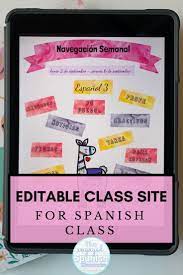Editable Spanish Class Hub Llama Theme Middle School Spanish Activities High School Spanish Spanish Class