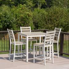 Elan Furniture Loft 5 Piece Bar Set Finish Sand Frame Finish White Furniture Dining Set Patio Dining Set