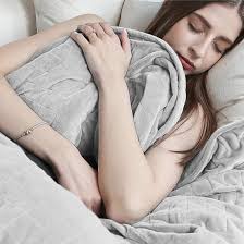 Lounge Pug Heavy Calming Anxiety Weighted Blanket For Adults Flannel Fleece  Light Grey 7 kg 150 X 200 cm– Big Bertha Original UK