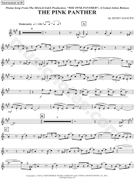 Henry Mancini The Pink Panther Sheet Music In A Major Download Print Saxophone Sheet Music Jazz Sheet Music Trumpet Sheet Music